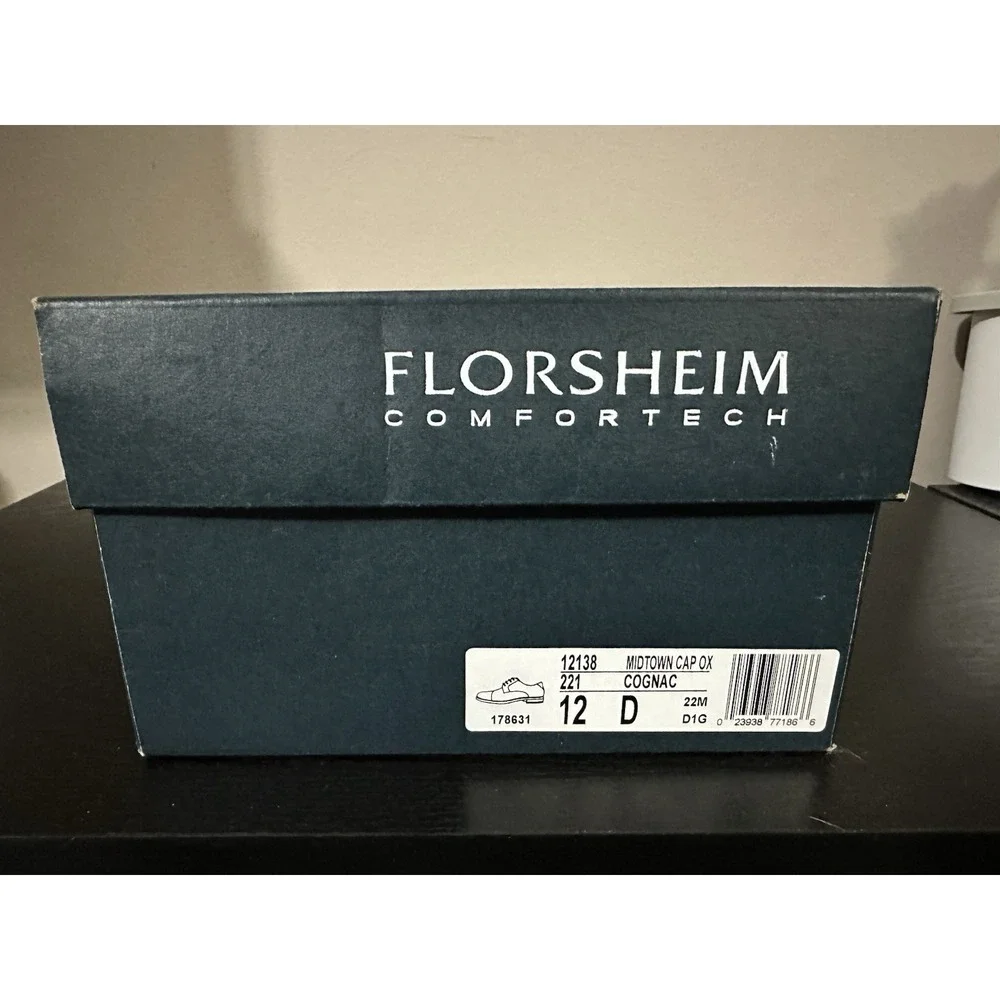Mens Florsheim Midtown Cap Toe Oxford - Cognac Leather, Size 12 D‎ US 12138 221